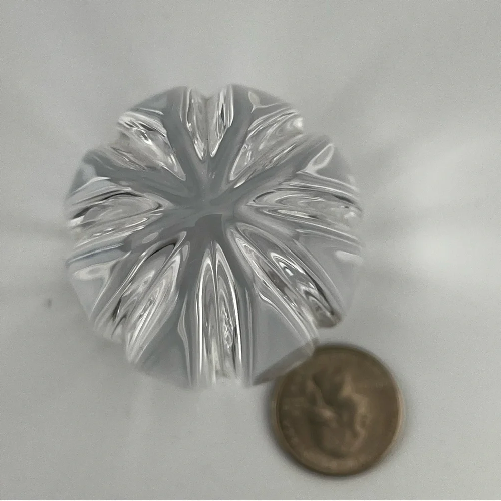 Vintage Orrefors Sweden Clear Egg Shaped Crystal Paperweight 3